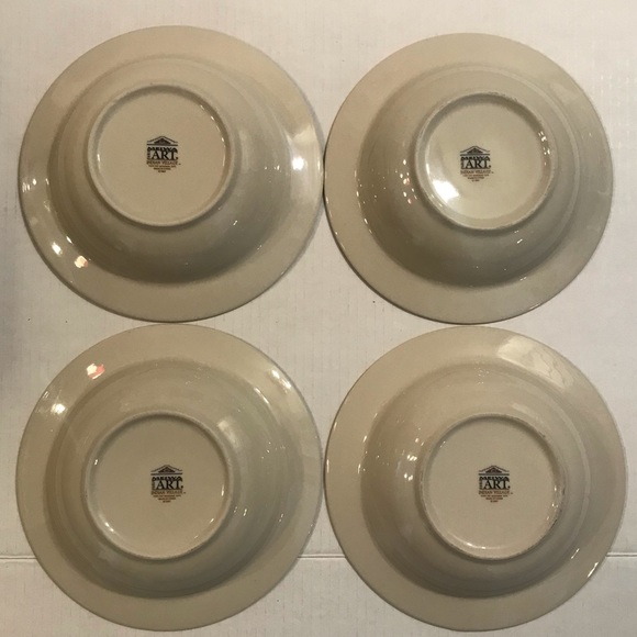 Set Of 4 Meiwa Art ‘Indian Village’ Rim Soup Bowls 8.5” - Picture 5 of 7